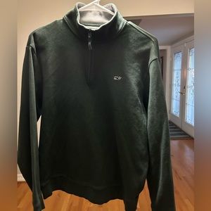 Vineyard Vines Men’s Quarter Zip Sweater | Size: medium | color: dark green